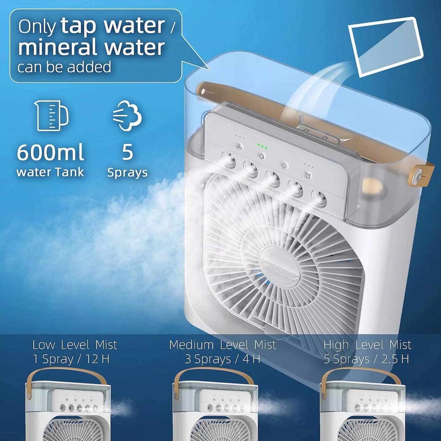 VENTILADOR HUMIDIFICADOR CON DIFUSOR DE OLOR