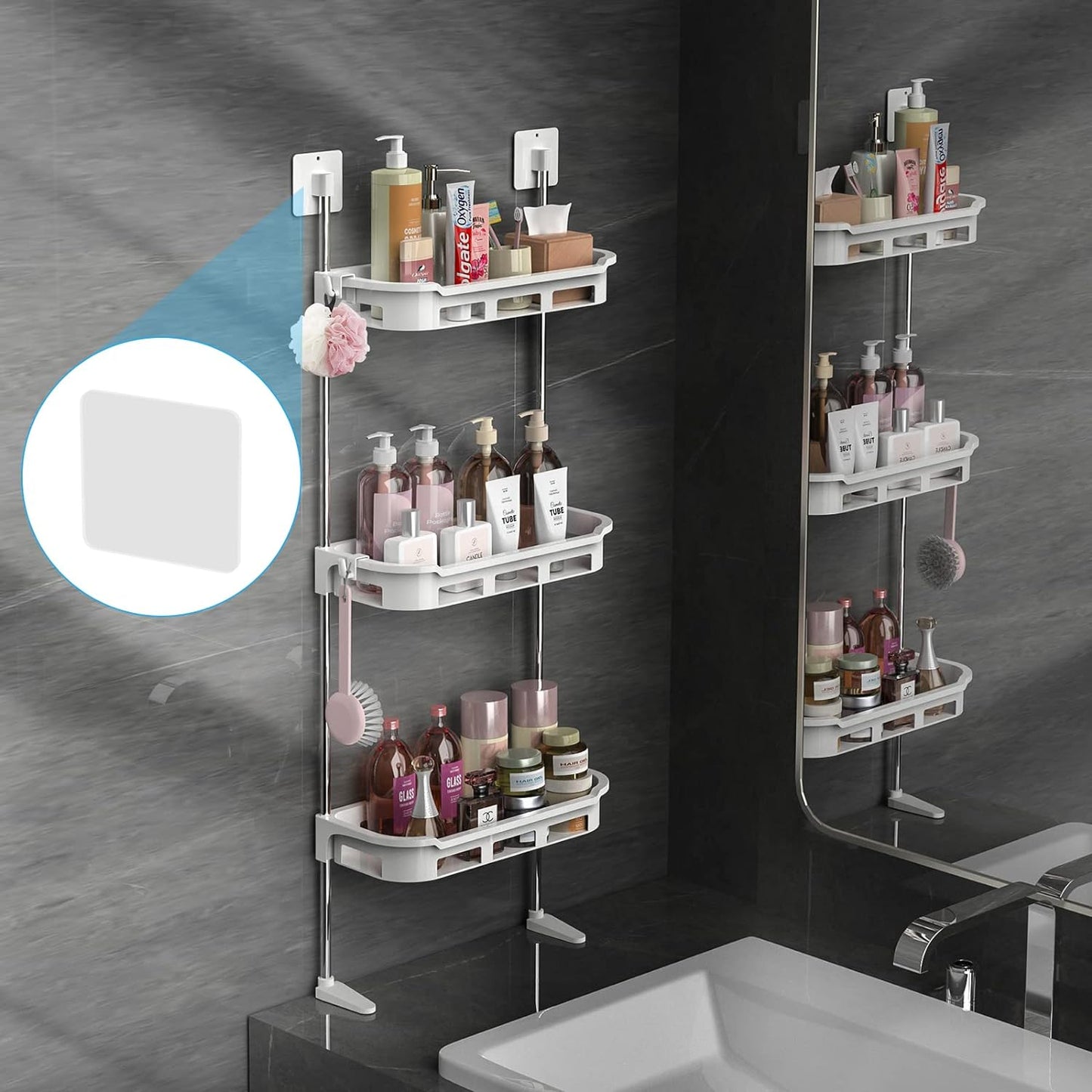 ESTANTE ORGANIZADOR ADHESIVO PARA BAÑO Y COCINA