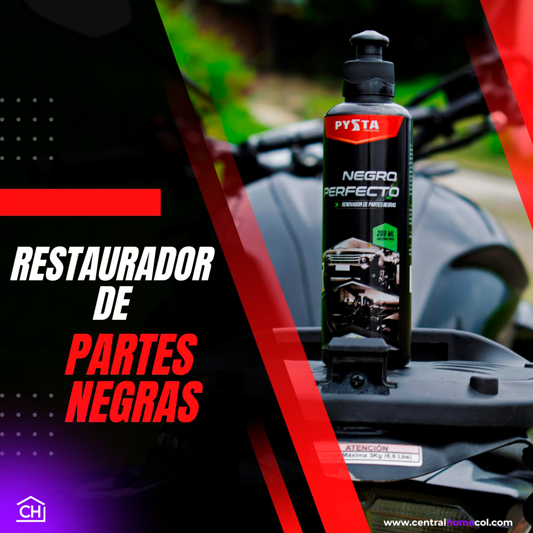 RESTAURADOR DE PARTES NEGRAS PARA VEHÍCULOS Y MOTOS