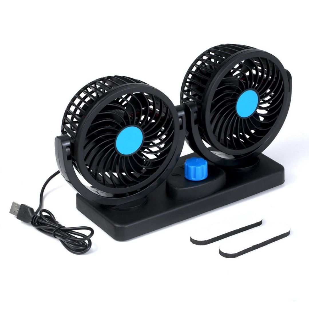 VENTILADOR DOBLE MOVIMIENTO 360° PARA AUTOS